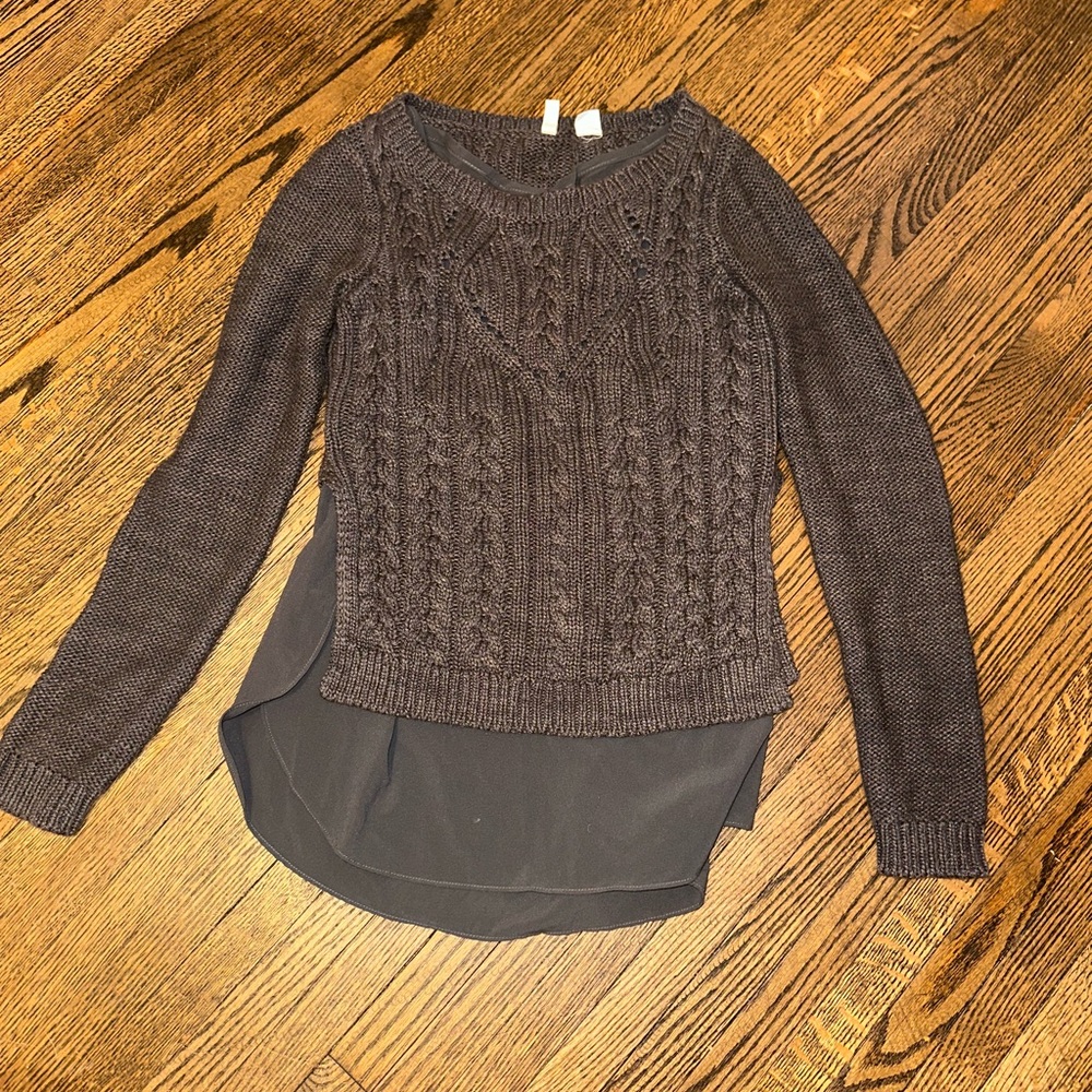Moth anthro green knit sweater lined